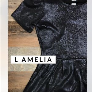 LARGE BLACK PLEATHER ELEGANT AMELIA DRESS - NWT